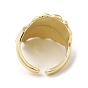 Brass Open Cuff Rings, Textured Wide Band Ring for Women
