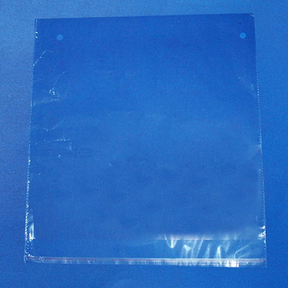 Cellophane Bags, OPP Material, Adhesive, Clear, 39x35cm, Hole: 8mm, Inner measure: 35x35cm
