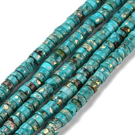 Synthetic Imperial Jasper & Opal Beads Strands, Dyed, Heishi Beads, Flat Round/Disc