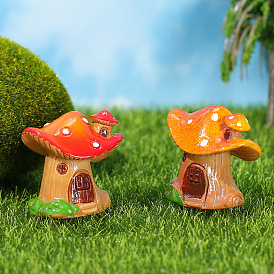 Mushroom House Resin Craft Moss Micro Landscape Decoration, Bonsai Landscaping Small Ornaments