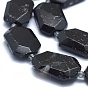 Natural Black Tourmaline Beads Strands, Faceted, Oval