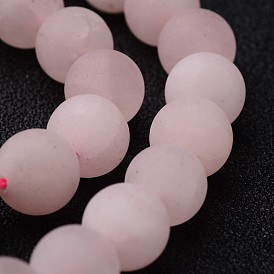 Frosted Round Natural Rose Quartz Bead Strands