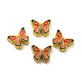 Alloy Enamel Beads, Lead Free & Cadmium Free, Butterfly