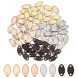 Unicraftale 80Pcs 4 Colors 304 Stainless Steel Chain Tabs, Chain Extender Connectors, Oval