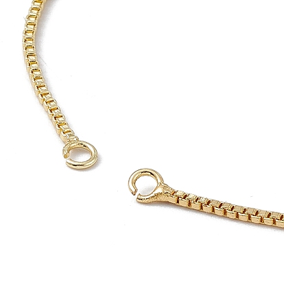 Brass Box Chains Slider Bracelet Makings, with Crystal Rhinestone Chains Tab
