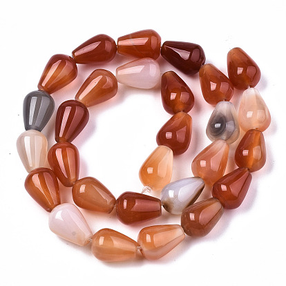 Natural Red Agate Carnelian Beads Strands, Teardrop