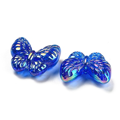 Acrylic Opaque Beads, AB Color, Butterfly