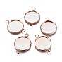 201 Stainless Steel Cabochon Connector Settings, Plain Edge Bezel Cups, Flat Round