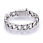 304 Stainless Steel Curb Chains Bracelets, with Clasps