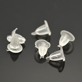 Écrous en plastique, dos d'oreille, clair, 4x4mm, Trou: 0.5mm, environ 10000 pcs / sachet 