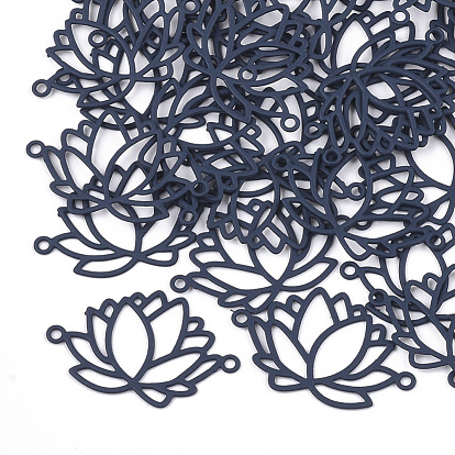 430 Stainless Steel Links/Connectors, Spray Painted, Etched Metal Embellishments, Lotus