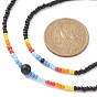 Ожерелье из стеклянных бисера и плетеный браслет из бисера, набор украшений для женщин