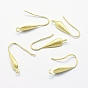 Brass Earring Hooks, with Horizontal Loop, Lead Free & Cadmium Free & Nickel Free