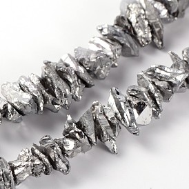 Electroplate Natural Quartz Crystal Chip Beads Strands