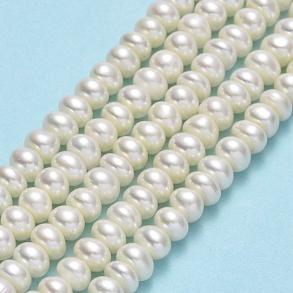 Brins de perles de culture d'eau douce naturelles, ronde