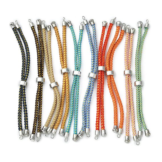 Fabrication de bracelet coulissant en cordon de nylon réglable, avec les accessoires en laiton, plaqué longue durée