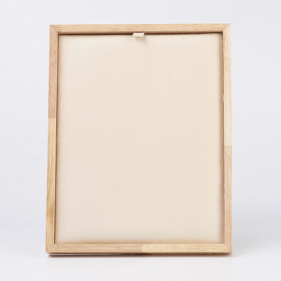 Collier bois affiche, avec faux suède, rectangle