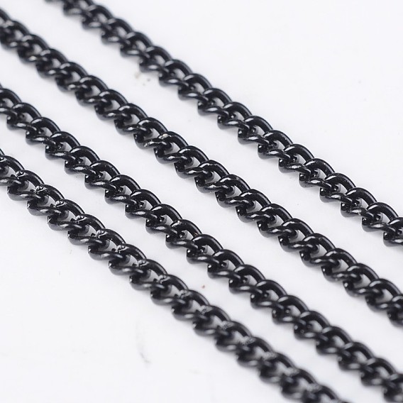 Cadenas de hierro retorcidas, cadenas del encintado, sin soldar, con carrete, 3x2x0.6 mm, 100 m / rollo