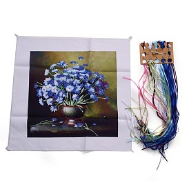 Motif de bouquet de chrysanthèmes, costume d'outil de broderie bricolage ruban de soie oxford, de décorer la maison, motif de coeur