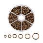 1 Box Open Jump Rings Brass Jump Rings, 4~10x0.6~1mm, about 110g/box