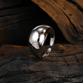 Minimalist Sterling Silver Ring for Women with Wide Open Face and Trendy Style