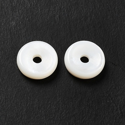 Perles de coquillages naturels d'eau douce, disque de donut / pi