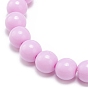 6 pcs 6 ensemble de bracelets extensibles en perles rondes en acrylique de couleur bonbon, coeur avec mot hug me charms en résine bracelets empilables pour enfants