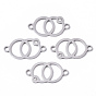 201 Stainless Steel Links Connectors, with Crystal Rhinestone, Laser Cut, Ring with Ring