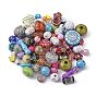 Plated Acrylic Beads, Mixed Style, Metal Enlaced, 6~22x6~16x3~10mm, Hole: 1~3mm