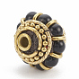 Handmade Indonesia Beads, with Golden Tone Brass Findings, Lantern