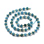 Natural Apatite Beads Strands, with Seed Beads, Faceted, Diagonal Cube Beads