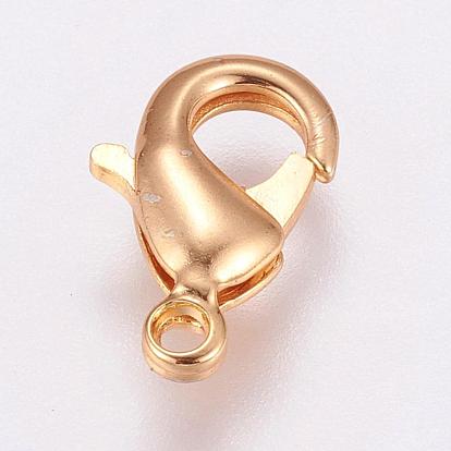 Brass Lobster Claw Clasps, Long-Lasting Plated, Real 24K Gold Plated