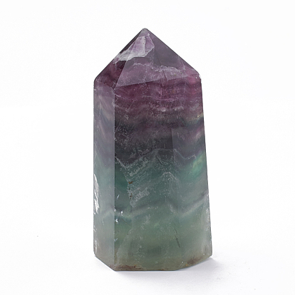 Natural Fluorite Home Decorations, Display Decoration, Healing Stone Wands, for Reiki Chakra Meditation Therapy Decos, Hexagon Prism