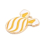 Easter Alloy Enamel Pendants, Golden, Egg with Rabbit Ear Charm