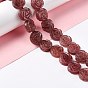 Perlas de cuarzo natural de fresa hebras, rosa