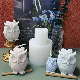 Owl Shape DIY Candle Silicone Molds, Resin Casting Molds, For Candle Making