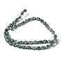 Natural Green Spot Jasper Beads Strands, Oval