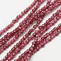 Natural Garnet Beads Strands, Faceted Round