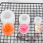 Rose Flower Shape DIY Candle Silicone Molds, for Scented Candle Making