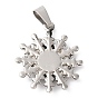 304 Configuración de diamantes de imitación colgante del acero inoxidable, encantos de la flor