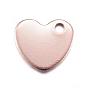 Revestimiento de iones (ip) 304 encantos de etiquetas en blanco para estampado de acero inoxidable, corazón