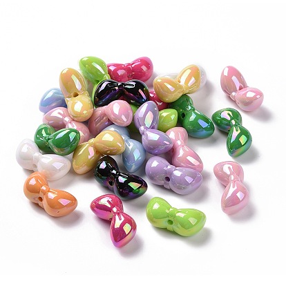Opaque Acrylic Imitation Shell Beads, Bowknot