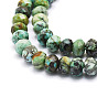 Natural African Turquoise(Jasper) Beads Strands, Faceted, Rondelle