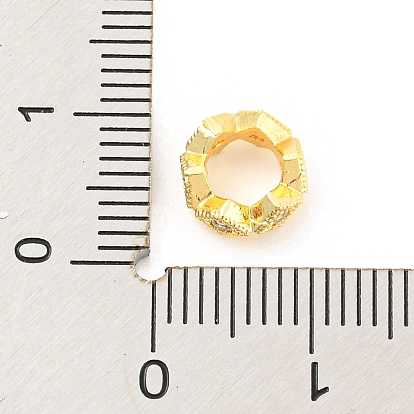 Crémaillère placage micro en laiton pavent perles cubes de zircone, plaqué longue durée, sans plomb et sans cadmium, bague ronde avec losange