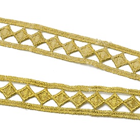 Metallic Yarn Ribbons, Jacquard Ribbon, Garment Accessories, Rhombus Pattern