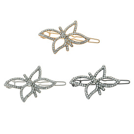Hollow Lotus Diamond Hair Clip Side Clip for Women - Simple and Fashionable