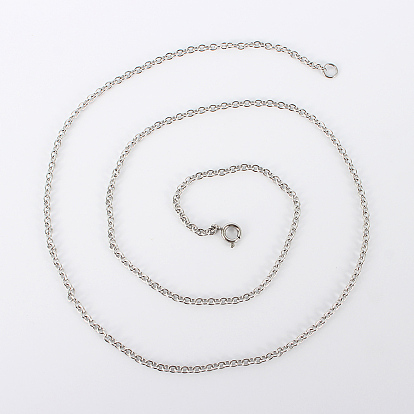 304 Stainless Steel Cable Chain Necklaces, with Spring Ring Clasps, 17.5 inch(444mm), 2mm