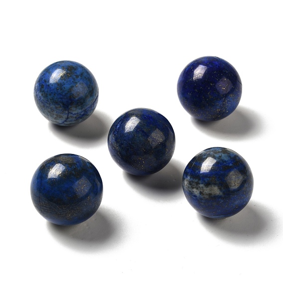 Naturales lapis lazuli de Cuentas, sin agujero / sin perforar, teñido, rondo