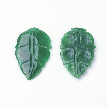 Natural Myanmar Jade/Burmese Jade Pendant, Dyed, Leaf