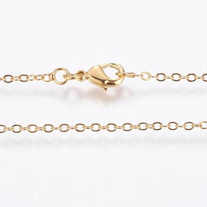 Rack Plating Brass Chain Necklaces, Cable Chain, Long-Lasting Plated